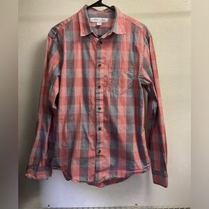 Gray and peach button down